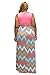 Linsery Women's Plus Size Scoop Neck Tank Top Chevron Zig Zag Stripe Maxi Dress