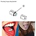 CrazyPiercing Silver Color Vibrating Tongue Ring Stainless Steel Body Piercing With 2 Batteries