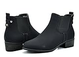 DREAM PAIRS SOFTEE Women's Stylish Faux Nubuck Elastic Side Panel Western Ankle Booties