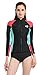 Lemorecn Women's 1.5mm Wetsuits Jacket Long Sleeve Neoprene Wetsuits Top (2047-black-10)
