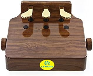 Lehope Piano Foot Pedal Extender Prop Children Kids Teacher Assist Stool with 3 Pedal New Release Brown