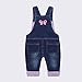 KIDSCOOL SPACE Baby Girl Jean Overalls,Toddler Denim Cute 3D Bunny Outfit,Blue,18-24 Months