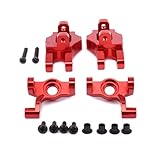 for 1/12 WLtoys Steering Front Hub Carrier(L/R) Base C Socket Set for 12428 12423 FY03 12628 Short Course Desert Feiyue Buggy Off-Road Upgrade Parts (Red)