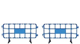 Valla de plástico obra peatonal azul, valla reforzada con patas