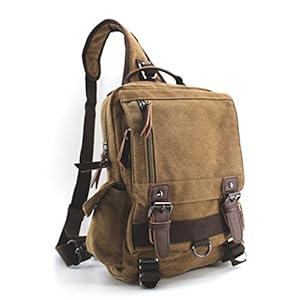 Jiao Miao Canvas Shoulder Backpack Travel Rucksack Sling Bag Cross Body Messenger Bag www.denim.fit