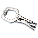 MAXPOWER Heavy Duty Locking C-Clamp Set - 11 Inch and 6 Inch 3-Piece Nickel Plated C-Pliers With Swivel Tips