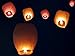 Chinese Flying Sky Lanterns, 10 Pack Assorted, 100% Biodegradable, Fully Assembled And Fuel Cell Attached