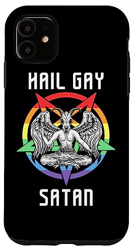 Funny Hail Gay Satan LGBT Goth Gay Pride Baphomet Case for iPhone 11