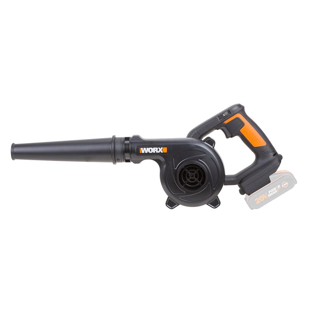 Lightweight Blower 20V Max Worx | PowerShare | WX094.9 | No Battery or Charger Included | 3 Speeds, Ergonomic and Powerful | Ideal for Workshop Blows