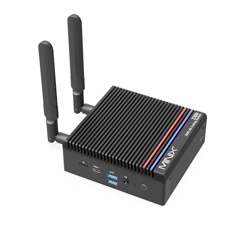 MINIX Fanless Mini PC, Intel 12th Gen N300, NEO Z300-0dB 16GB DDR4, 512GB M.2 PCIe x 4 SSD Micro Desktop Computer, 4K Dual Display/2.5G LAN, for Business Home Office Multi-Tasking
