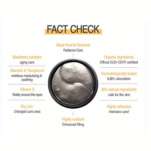 Mizon Premium Under Eye Patches Eye Masks with Black Pearl, Eye Gel