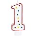 Amscan 177781 #1 Polka Dots Birthday Candle | Multicolor | Party Supply | 1 piece