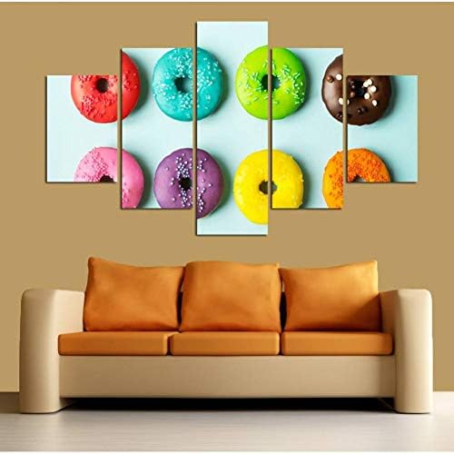 KQURNXSL Colorful donuts wall art poster HD print painting modular images modern home decoration fixed life print