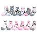 Disney Baby Girls Socks - 12 Pack Soft Newborn Baby Socks Character Prints - Cute Newborn and Infant Socks, 0-24M, Size 12-24 Months, Minnie Mouse Pink/Grey