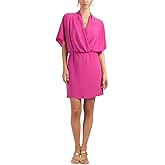 Trina Turk Womens Surplice Blouson Dress