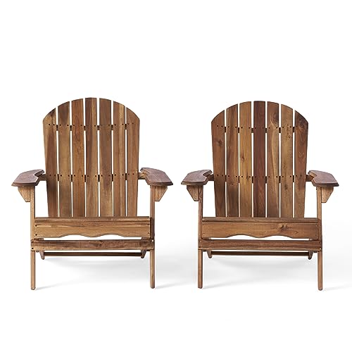 Christopher Knight Home Hanlee Folding Wood Adirondack Chairs, 2Pcs