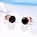 GULICX Rose Gold Tone Unique Chic 7mm Round Black Stud Earrings