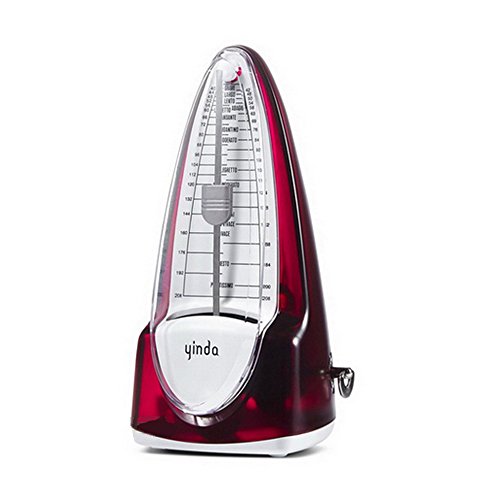 Mechanical Metronome Traditional High Accuracy Tempo Range for Musicians Piano Players Red Color by Elrido