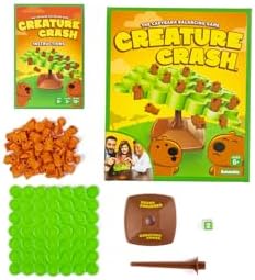 Creature Crash von Relatable – Das Capybara‑Balancierspiel für Familie & Kinder, Inklusive 49 Capybaras, 1 Balancier‑Brett, 1 Standfuß & Würfel