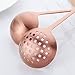 2 Pcs Soup Ladle Colander, Rose Gold Frosting Flatware Cookware Serving Long Handle Steel Slotted Spoon Cooking Utensil Set for Hotpot