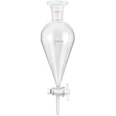 QWORK Separating Funnel with 24/29 Joints and PTFE Plug, 250ml