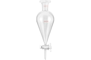 QWORK Separating Funnel with 24/29 Joints and PTFE Plug, 250ml
