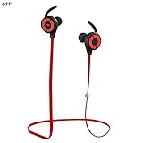 Bluetooth Headphones, GJT V4.1 Wireless Sports Earphones with Mic Bluetooth Headsets Lightweight Sweatproof In Ear Noise Cancelling Earbuds Secure Fit for Gym&Sports (Red)