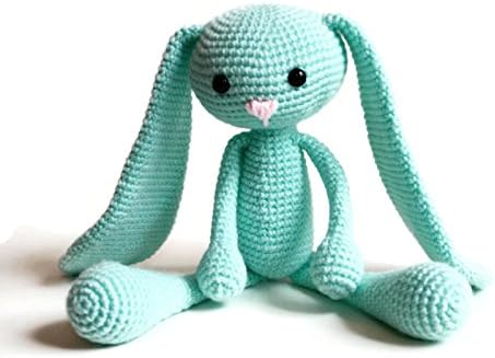 Phill Easter Bunny - Mint Bunny Baby Toy - Large Plush Toy - Crochet Plush Bunny