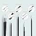 Blackhead Remover Pimple Comedone Extractor by Ameauty, Curved Blackhead Tweezer Kit with Mirror Leather Case - Blemish Whitehead Popping Extractor Acne Tool Stainless Steel Needle, Anti-slid Handles