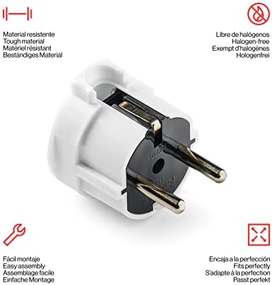 - Clavija | Salida lateral | TT | 16A | 250V | 4,8mm | Blanco