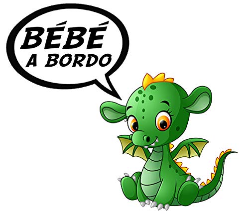 Sticker Bebe A Bord Thelittlesticker Bebe Dragon Mignon H 11 Cm Autocollants Bebe A Bord Cadeaux Et Produits Derives