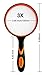 Magnifying Glass 3X Magnifier (Orange) for Seniors & Kids, 100MM Large Magnifying Lens with Non-Slip Soft Rubber Handle for Reading Books, Inspection, Coins, Insects, Maps, Crossword Puzzles
