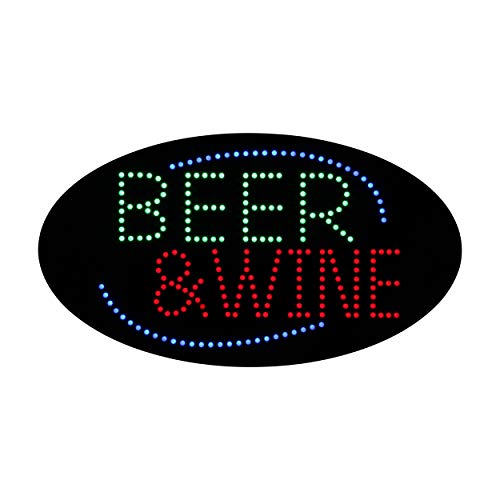 LED Beer Bar Wine Liquor Spirits Open Light Sign Super Bright Electric Advertising Display Board for Pub Club Bistro Business Shop Store Window Bedroom (HSB0622, 19 x 10 inches)