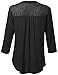 MBE Women's 3/4 Roll Up Sleeve V-neck Button Down Pintuck Lace Back Blouse Top