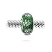 Green White Snowflake Murano Glass 925 Sterling Silver Core Spacer Bead Fits European Charm Bracelet For Women For Teen