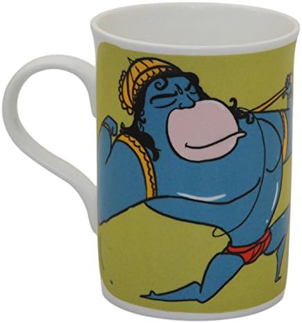 Pyaala Anne Hanuman Milk Mug, 350ml/7cm, Multicolour