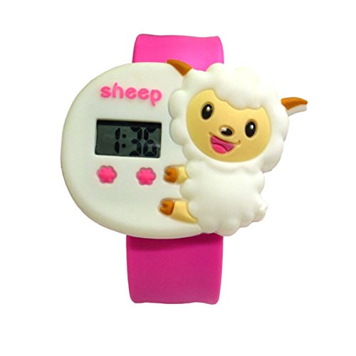 Unisex Kids Waterproof Sports Bendable Rubber Strap Wrist Watch (Sheep)