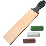 Leather Paddle Strop Double Sided 1.5 Inch Wide and 3 Compounds
