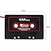 Eleshroom Universal Car Audio Travel Cassette Adapter, 3.5mm AUX Audio Music Cassette Tape Player Adapter MP3 Player Converter Compatible with Android Phones, iPad, MP3 Players (Black Red)