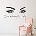 ‘Lashes Make Everything Better’ Wall Decal – Vinyl Quote Sticker for Beauty Salon, Makeup Room, Mirror or Window, Eyelash Extension and Brow Bar Decor AY1075 (Black, 57X103CM)