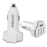 Car Charger 4 Port USB 5.2A Smart Intelligent for Apple Android Devices iPhone 7 Plus 6s Samsung White )
