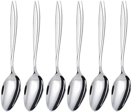 Dinner Spoon Set, MDEALY 6 Piece Spoon Set, 7.87 inch Stainless Steel Flatware Set for 6, Dishwasher Safe