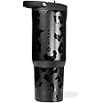 HydroJug Sport - Stainless Steel Tumbler with Straw, Vacuum Insulated, 32oz Leakproof Water Bottle, Ergonomic Design, Reusable, Dishwasher Safe, Rubber Base, Durable for Gym or Outdoors, Black Leopard