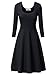 KIRA Women's 3/4 Sleeve Round Neck Simple Designed Casual Flared Midi Dress