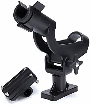 Adjustable Rotatable Plastic Fishing Rod 3 Mount Rack Holder Bracket Boat Canoeing Rowing Mount Kit Kayak Side Rod Holder (1)