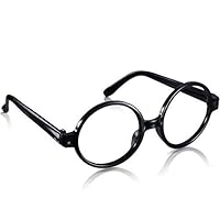 HUIFEIDEYU Wizard Glasses Cosplay Glasses Plastic Black Round Glasses Frame for Masquerade Costume Party Supplies