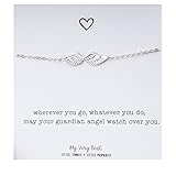 My Very Best Dainty Angel Wing Bracelet (Silver Plated Brass)