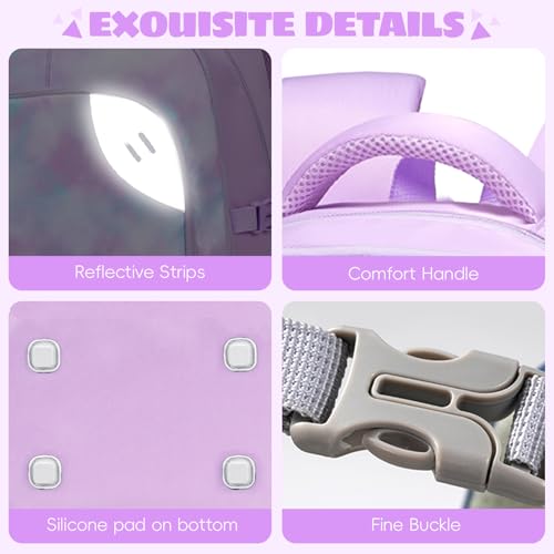Amythe School Backpack Teenager Girl 46L, Grand Backpack School Girl Waterproof and Lightweight for Youth Girl, Purple