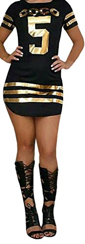 Jiujiuyi Women's Sexy Number Print Mini Pencil Dress Plus Size