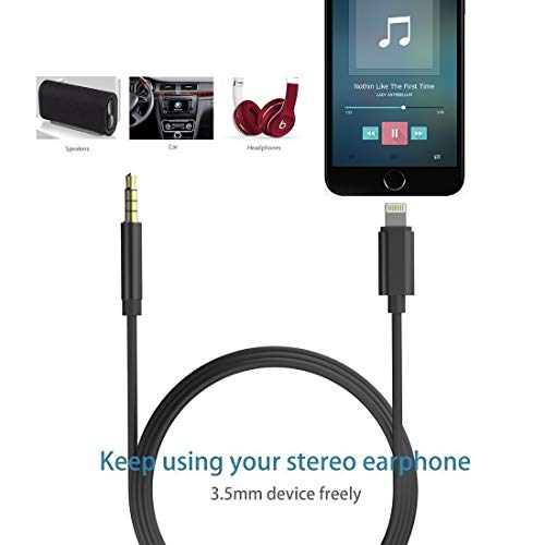 Buteny Car Aux Cable Compatible with iPhone 7/8/X, [Upgraded] 3.5mm Premium Auxiliary Audio Cable Accessories